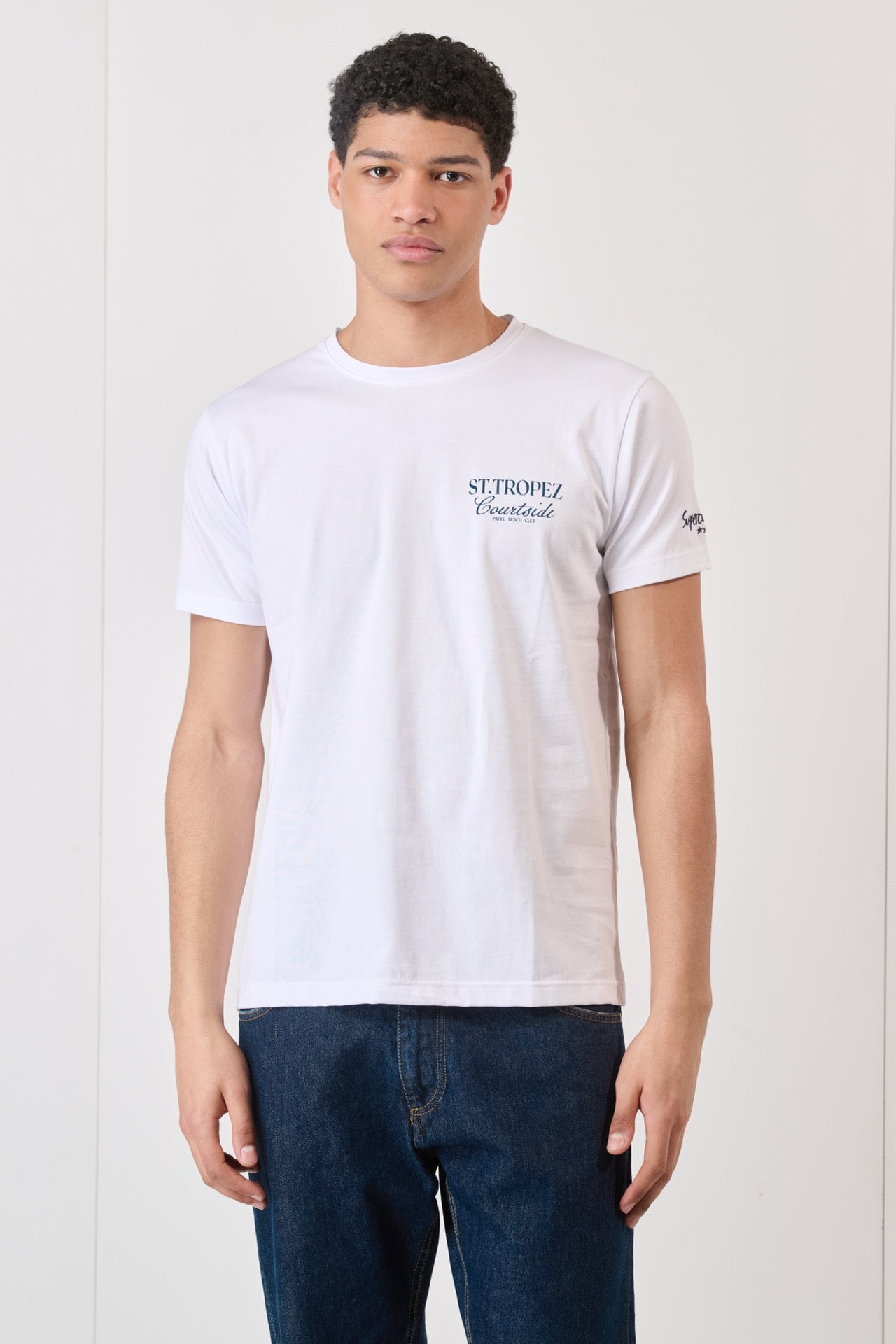 Maglietta Bianca Fronte E Retro T-shirt Bianca Con Stampa Fronte E