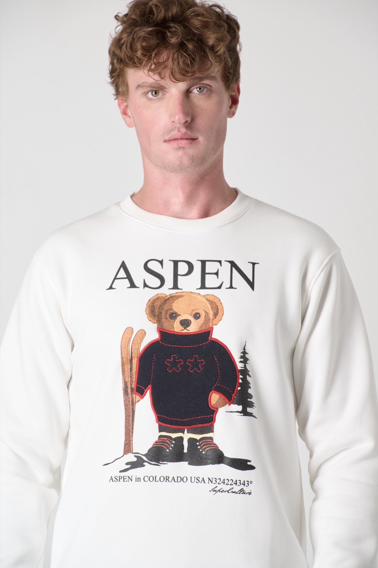 Felpa Girocollo Panna Teddy Aspen – Superculture clothing